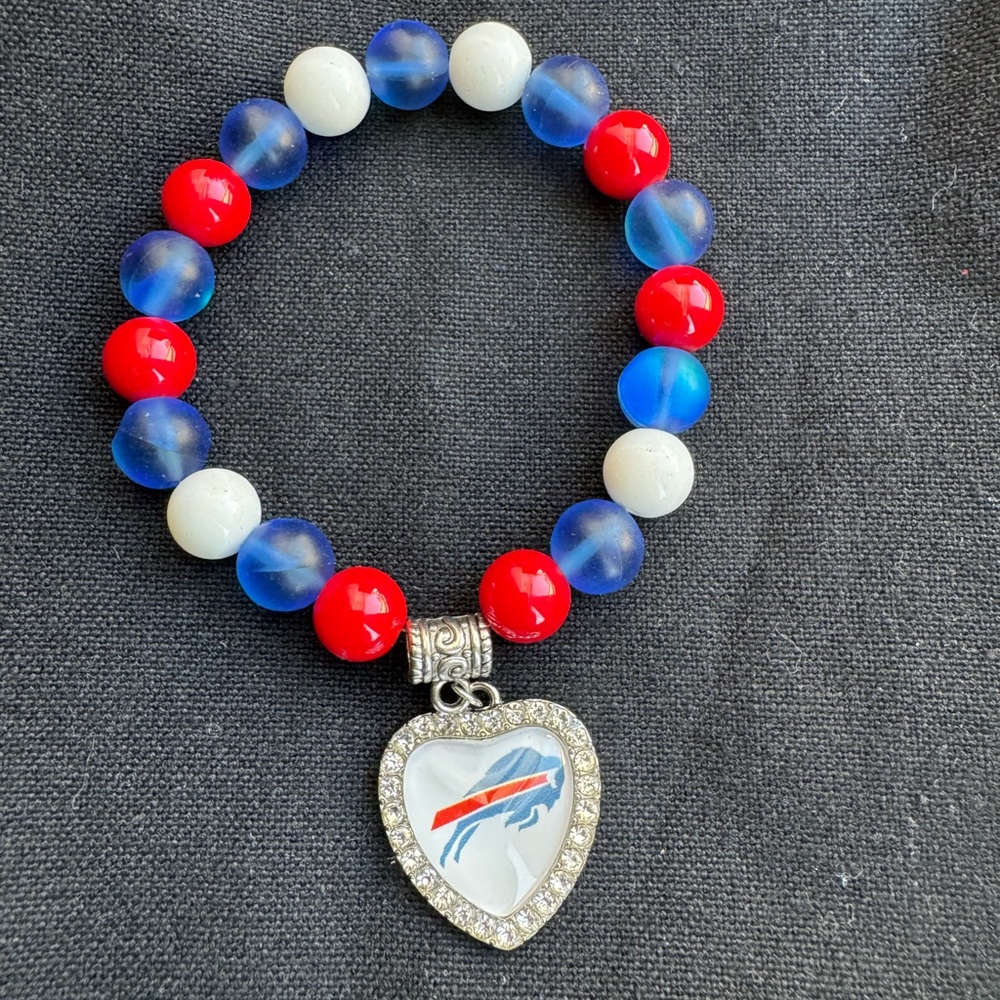 Handmade NFL Buffalo Bills Beaded Bracelet